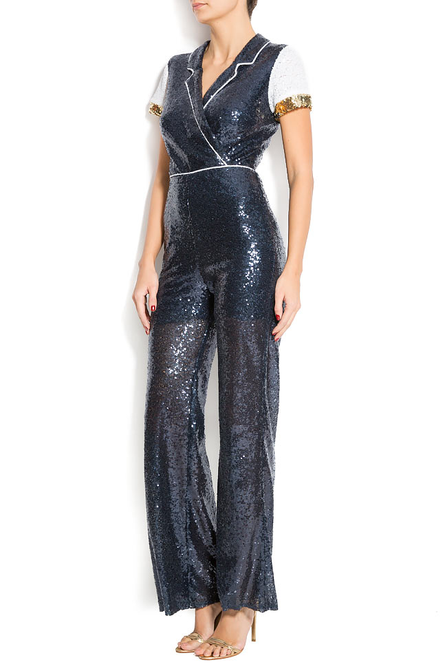 Sequin embellished overalls ATU Body Couture image 1