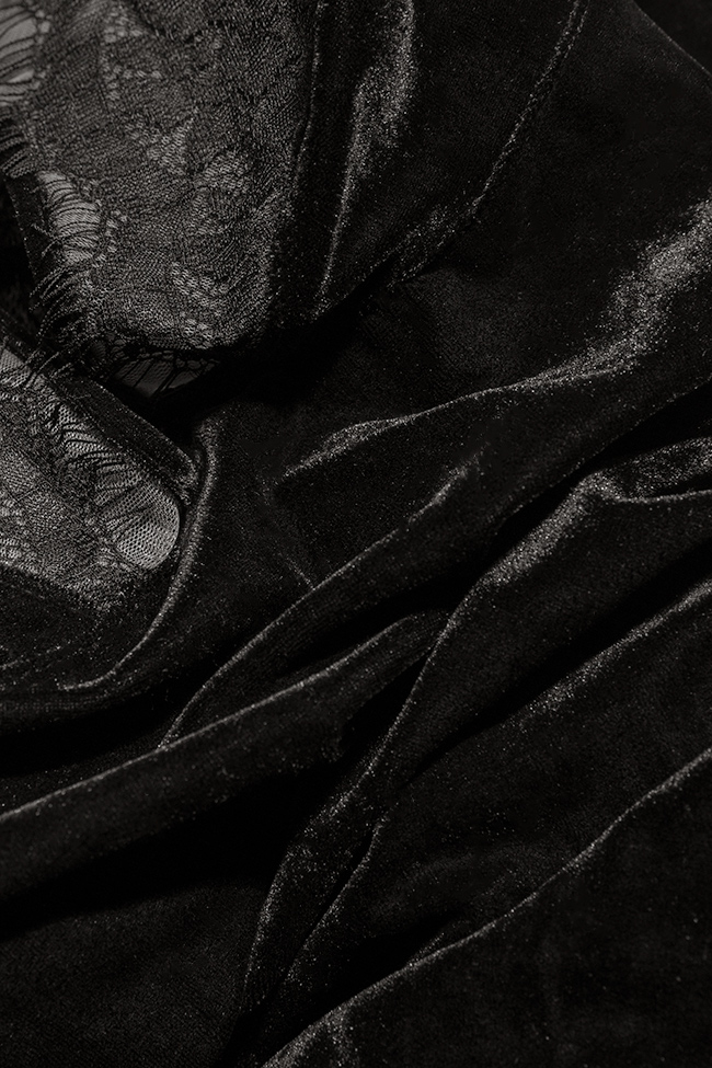 Robe courte en velours de coton avec empiècements en dentelle Atelier Jaisse image 3