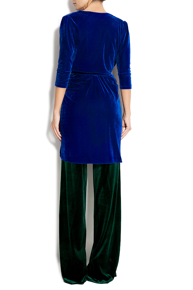 Cotton-blend velvet wrap dress Atelier Jaisse image 4