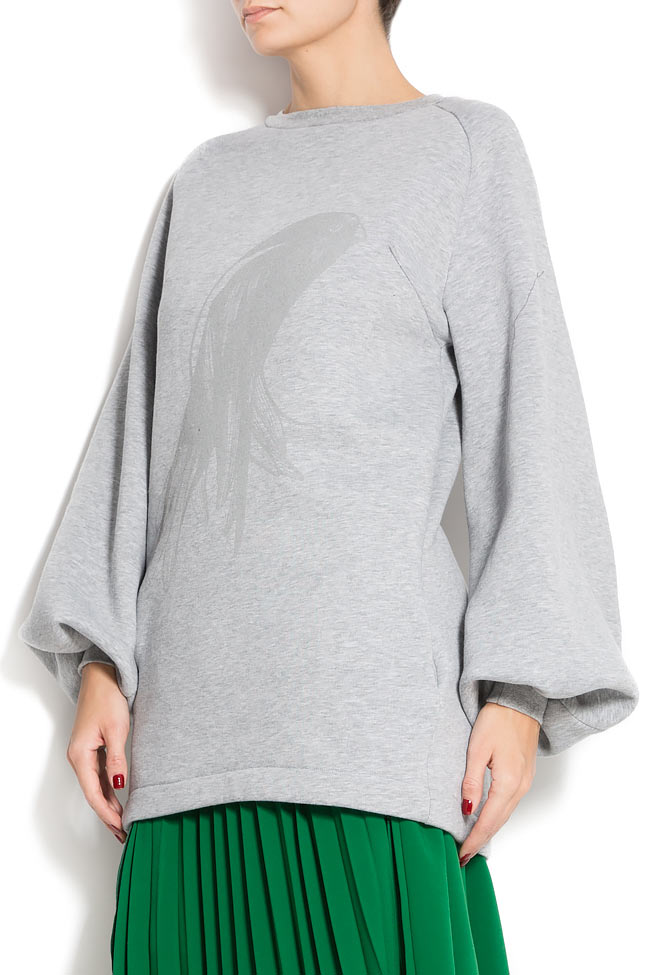 Silver cotton-blend sweatshirt Ioana Ciolacu image 1