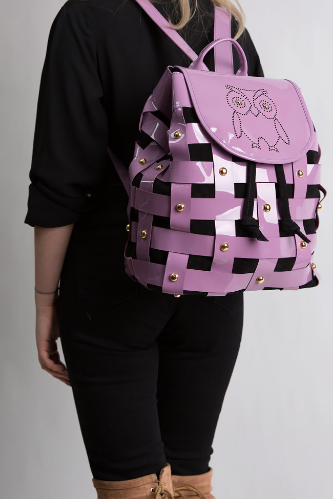 Patent-leather backpack Wisdom Backpack by Blanche image 4