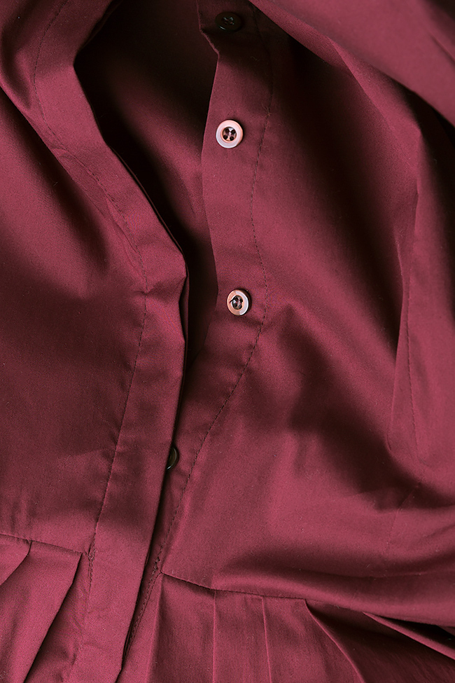 Rochie plisata tip camasa din bumbac Bluzat imagine 3