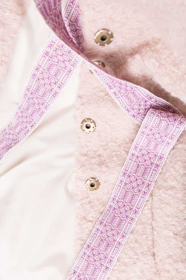 Wool coat with embroidered belt Izabela Mandoiu image 4