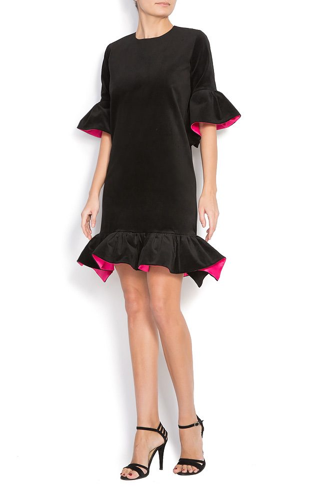 Velvet mini dress with oversize ruffles BADEN 11 image 0