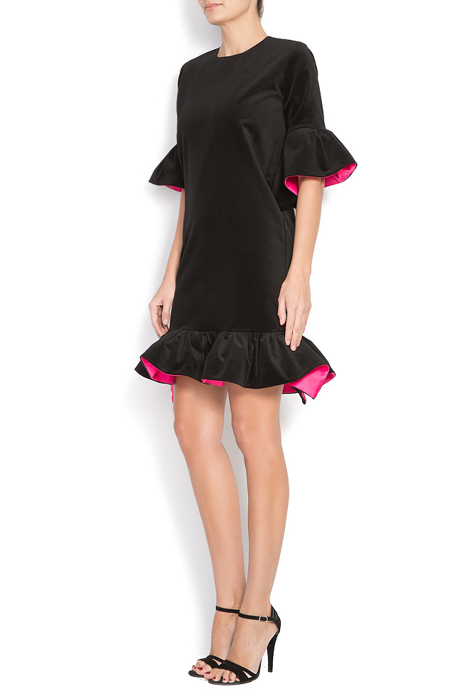 Velvet mini dress with oversize ruffles BADEN 11 image 1