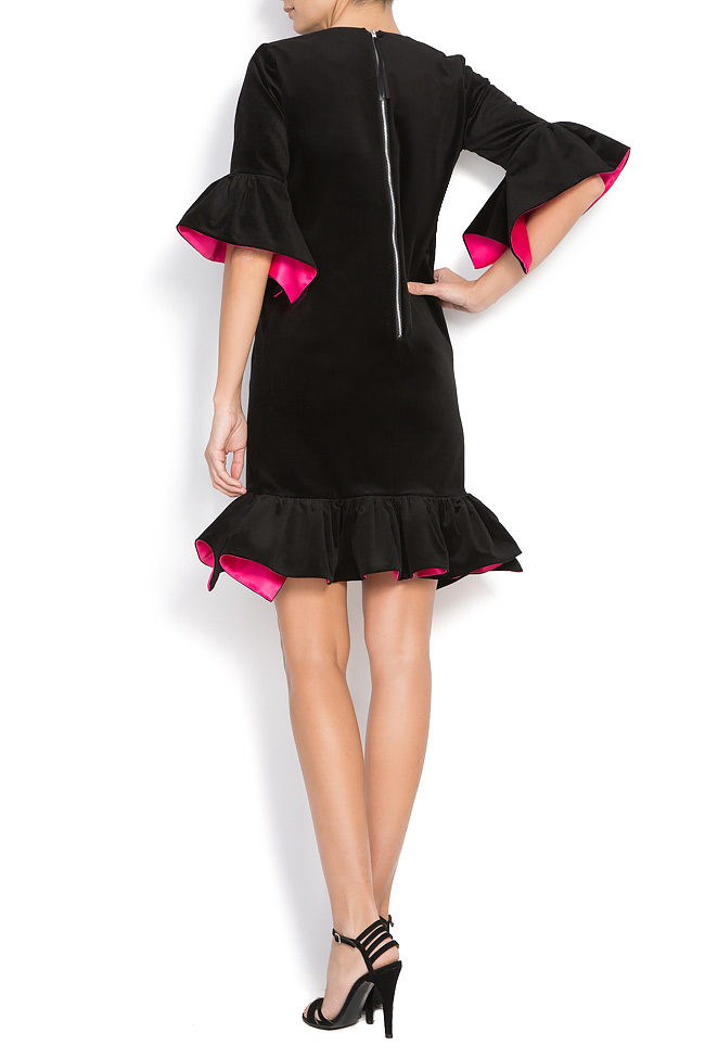 Velvet mini dress with oversize ruffles BADEN 11 image 2