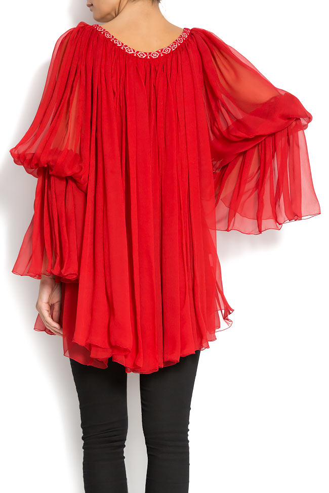 Tasseled silk-mousseline blouse Izabela Mandoiu image 2