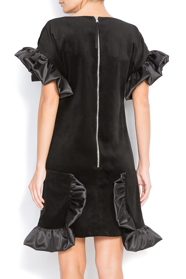 Velvet dress with oversized pockets and exaggerated frills BADEN 11 image 2