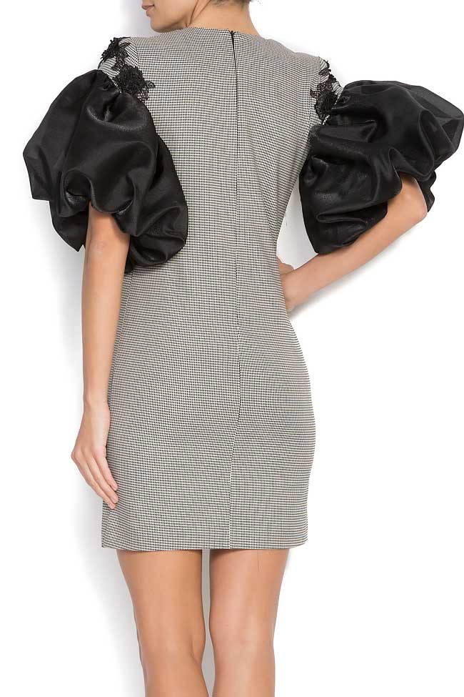 Wool-blend embroidered mini dress with organza bell sleeves  BADEN 11 image 2