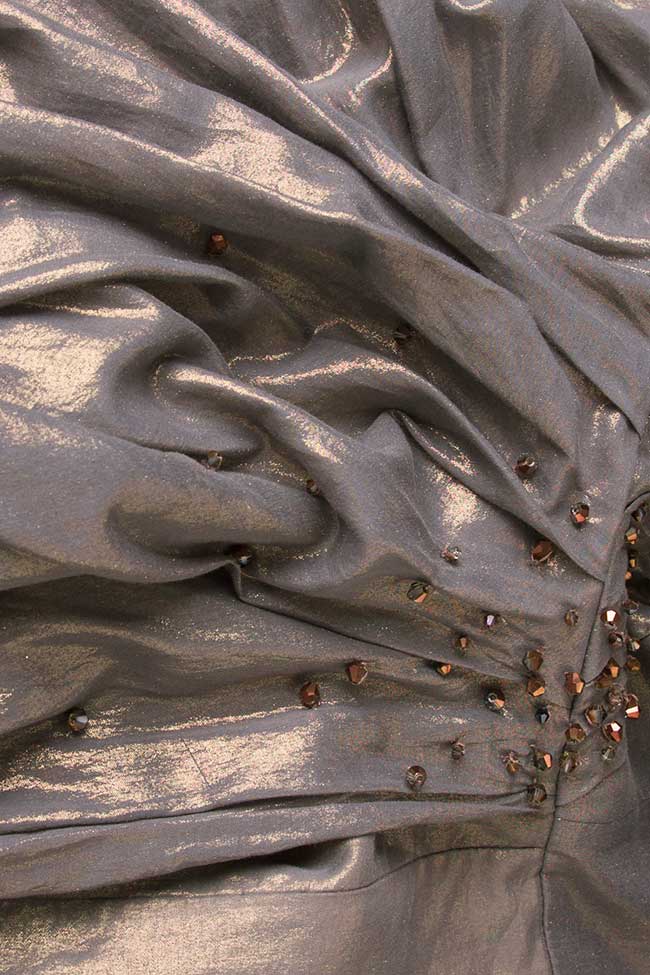 Salopeta din voal de bumbac peliculizat cu fusta partiala NABILA Simona Semen imagine 3