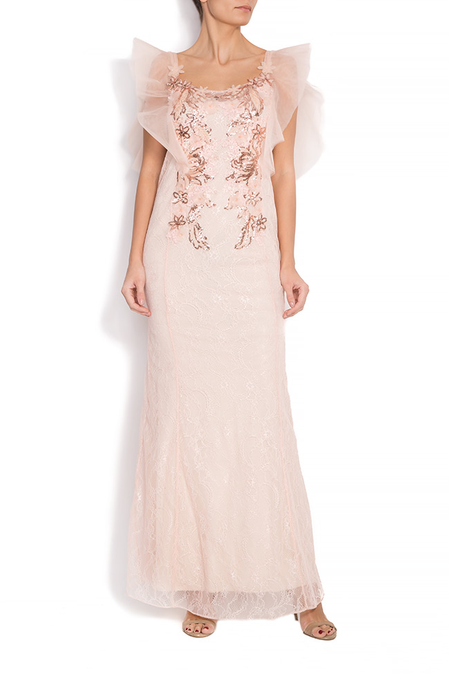 Lace and tulle embroidered gown Simona Semen image 0