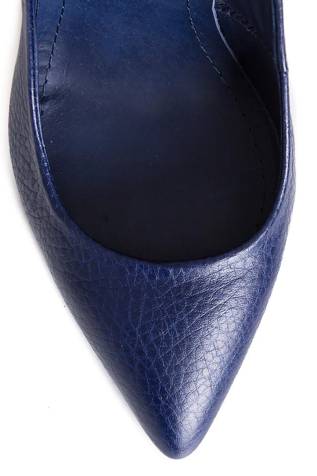 Pantofi din piele texturata tip stiletto Verogia imagine 3