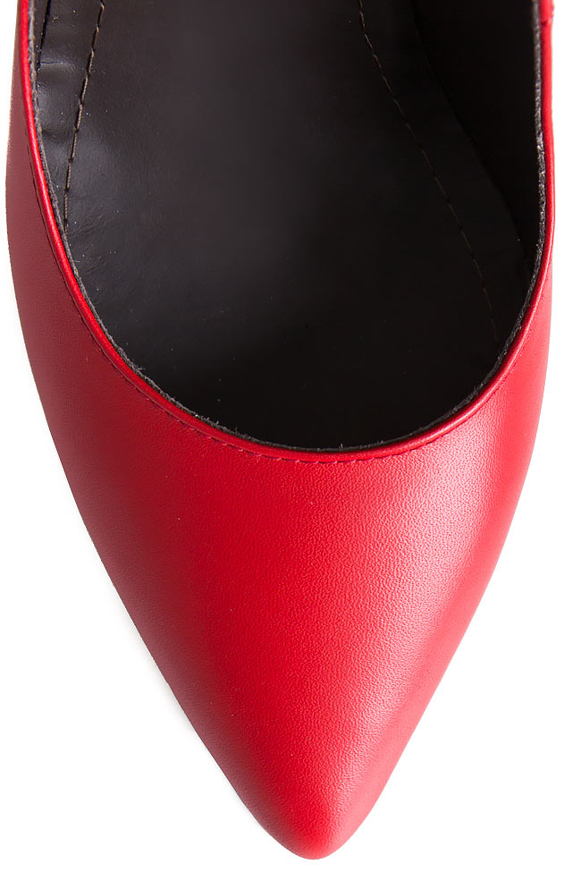 Pantofi din piele naturala de tip stiletto Verogia imagine 3