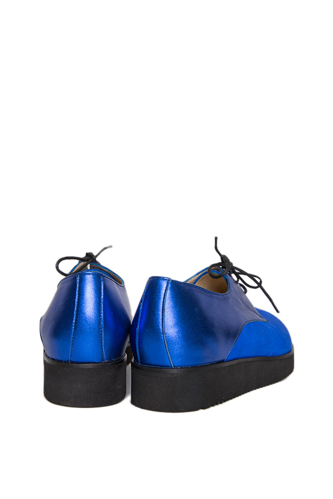 Pantofi din doua tipuri de piele ARROCHE MARINE Cristina Maxim imagine 2