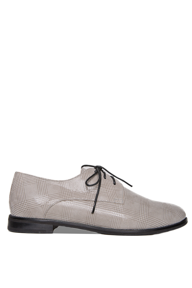 Pantofi din piele texturata de tip Oxford Cristina Maxim imagine 0