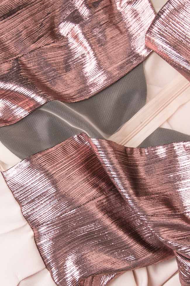 NADA silk-blend lamé embellished overalls Simona Semen image 3