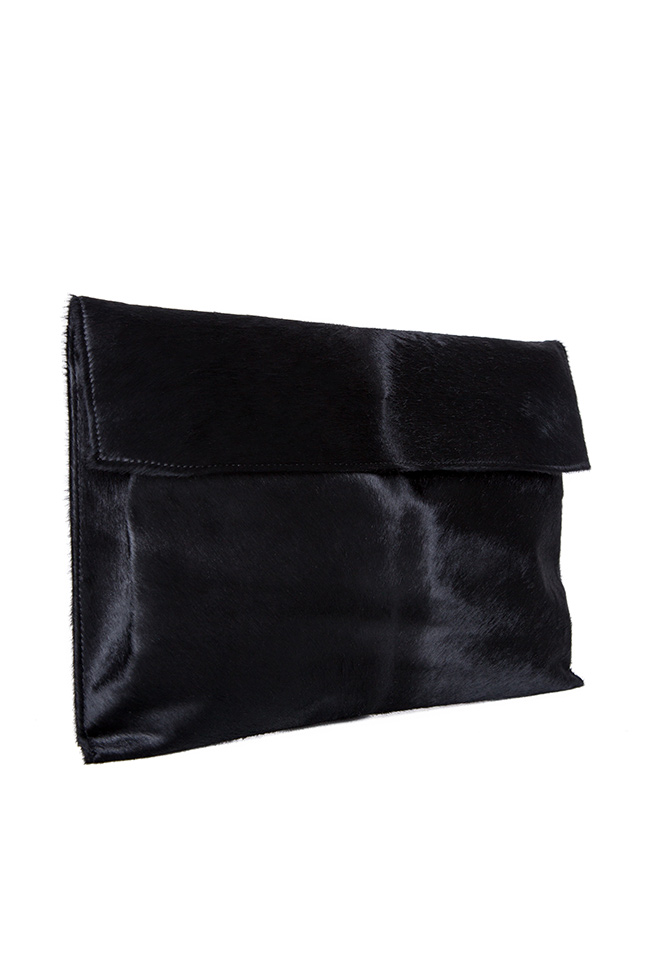 Fur leather clutch Zenon image 1