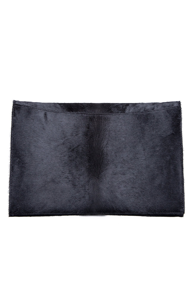 Fur leather clutch Zenon image 2
