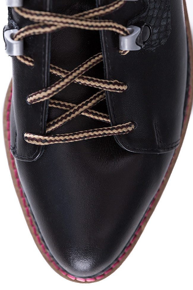 Suede and leather platform shoes Mihaela Glavan  image 3
