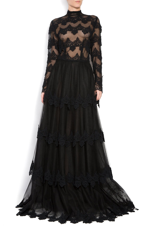 Ragna paneled Chantilly lace and tulle gown Romanitza by Romanita Iovan image 0