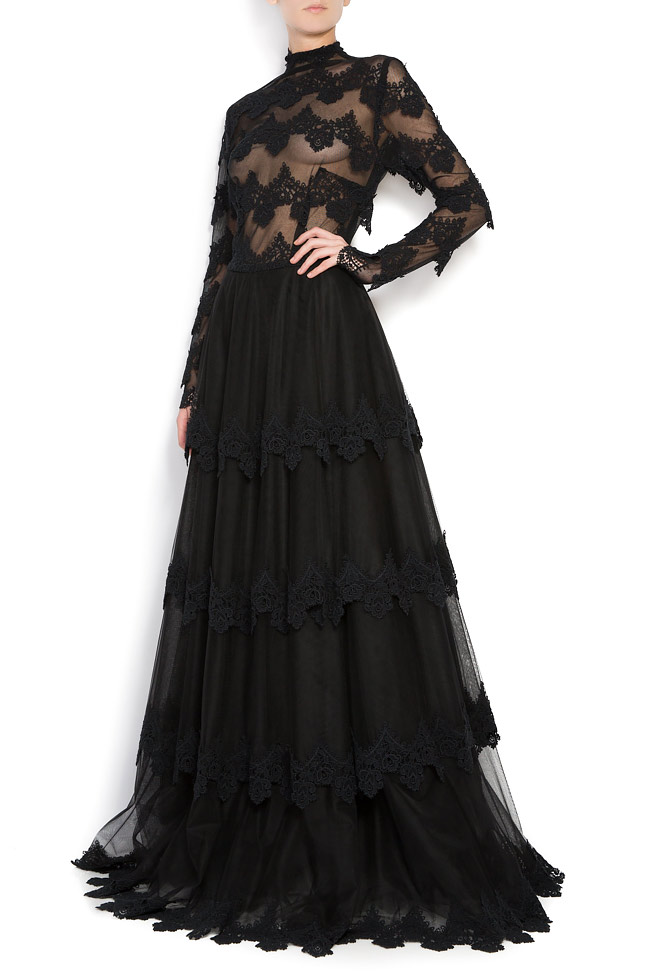 Ragna paneled Chantilly lace and tulle gown Romanitza by Romanita Iovan image 1