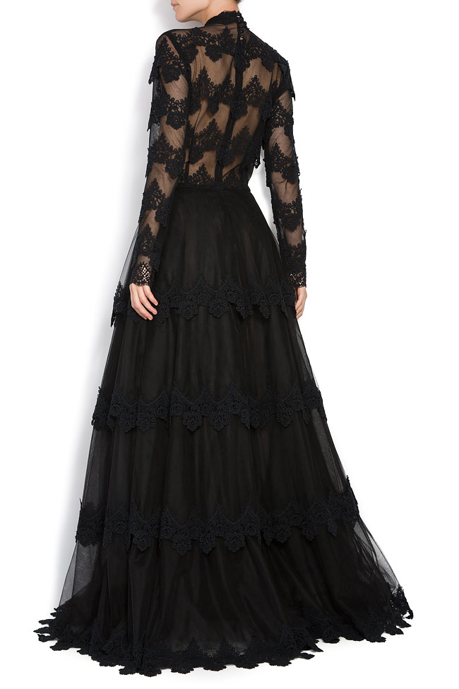 Ragna paneled Chantilly lace and tulle gown Romanitza by Romanita Iovan image 2