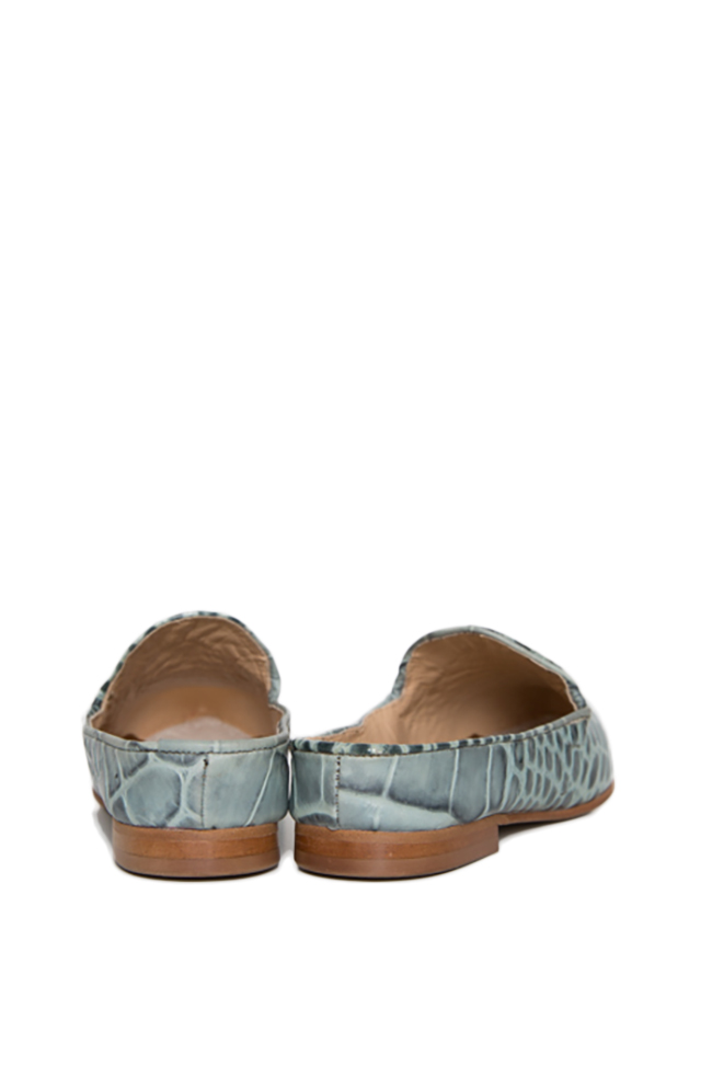 Croc-effect leather slippers Zenon image 2