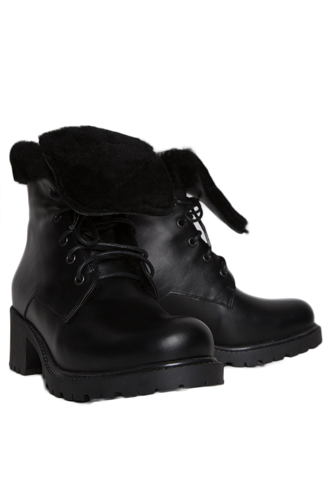 Zürich shearling-trimmed leather ankle boots Cristina Maxim image 1