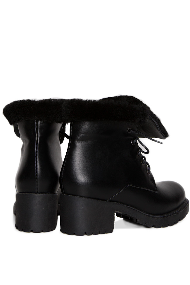 Zürich shearling-trimmed leather ankle boots Cristina Maxim image 2