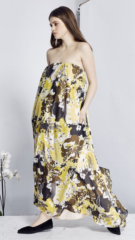 Asymmetric printed crepe dress Lure image 3