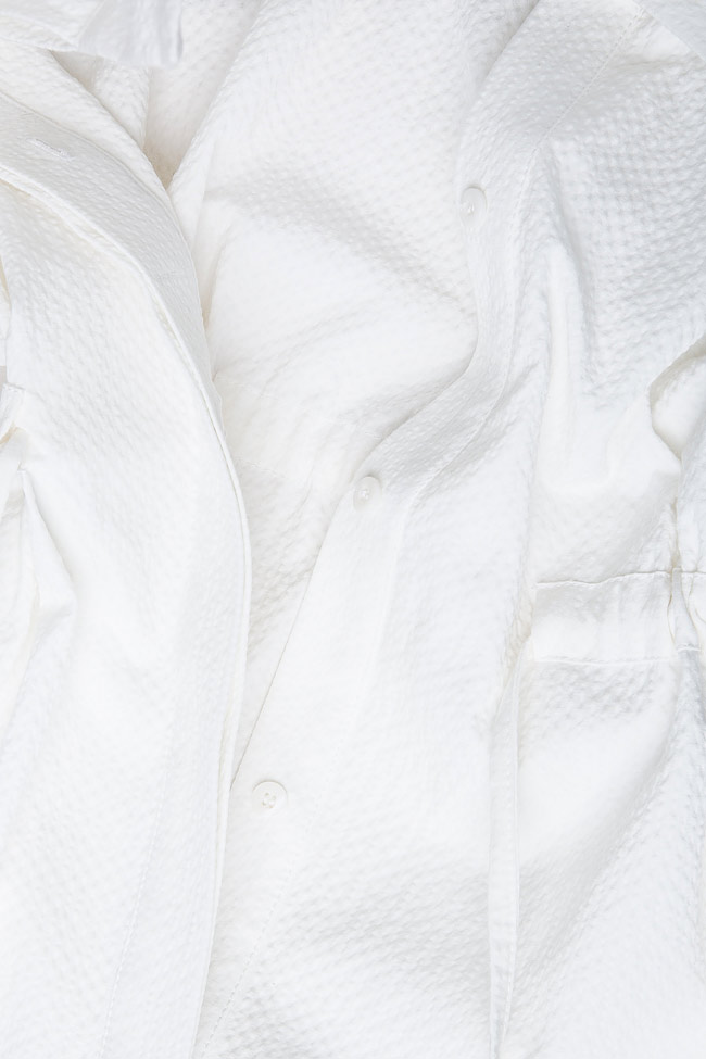 Erin textured-cotton mini dress Framboise image 4