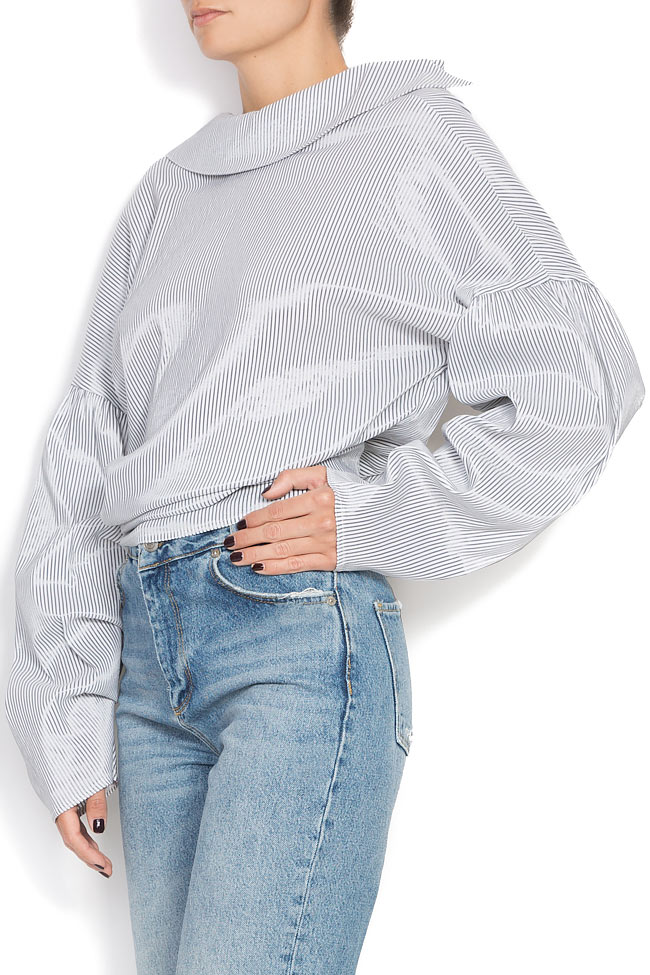 Open back striped cotton shirt Cloche image 1