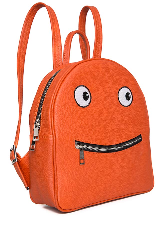 Happy Face mini leather backpack Laura Olaru image 1