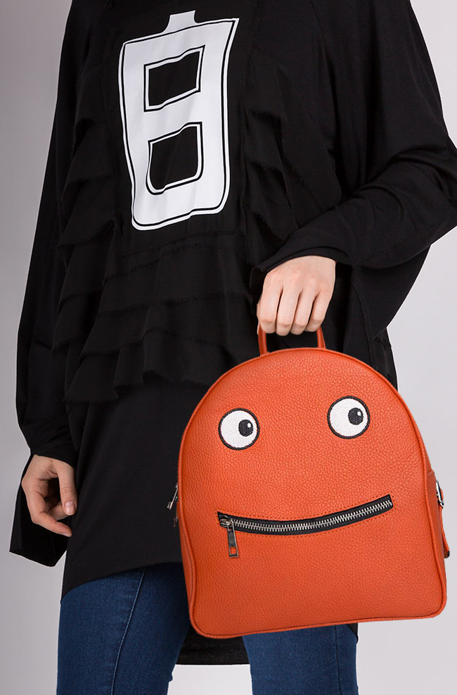 Happy Face mini leather backpack Laura Olaru image 4