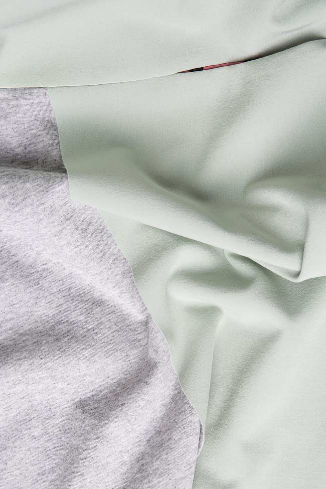 Asymmetric cotton paneled neoprene skirt Larisa Dragna image 3