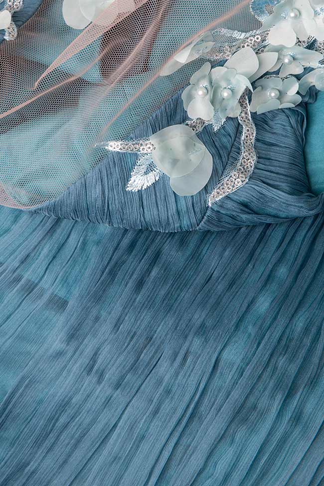 Maris embellished silk-mousseline pleated gown Maia Ratiu image 3