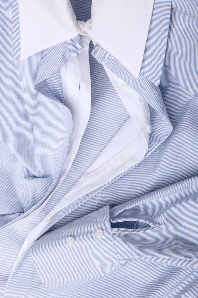 Solstice striped cotton-poplin shirt dress Framboise image 4
