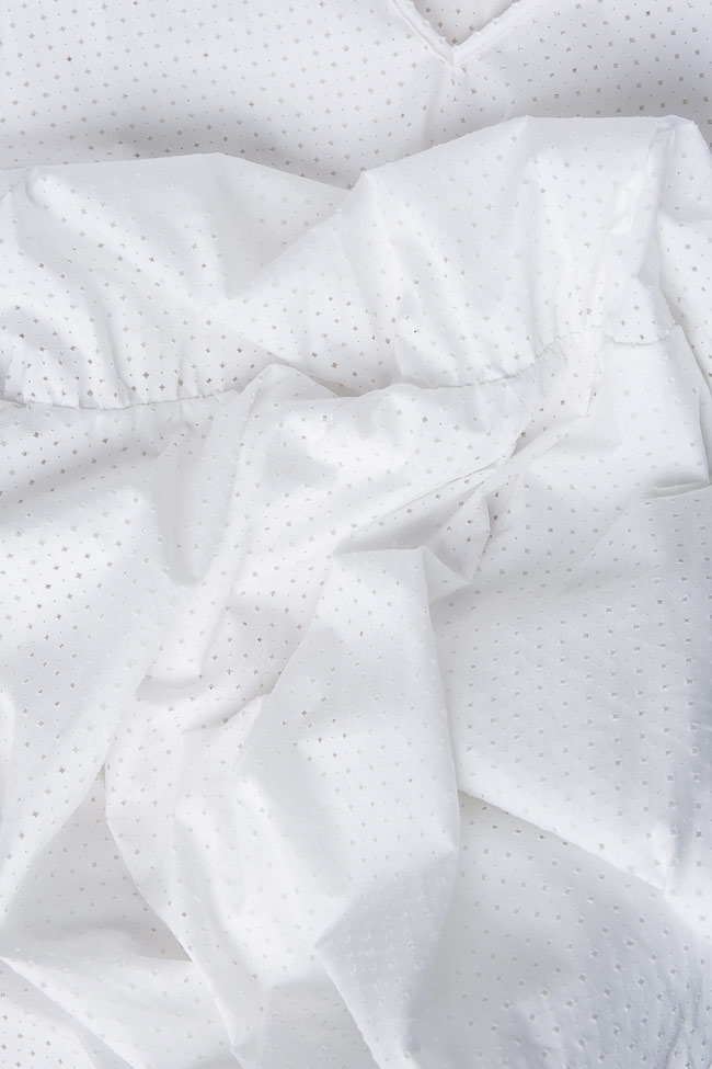 Perforated cotton mini dress Larisa Dragna image 3