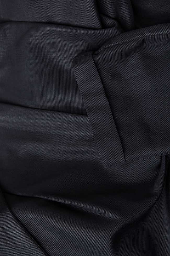 Pantaloni din stofa de bumbac cu talie inalta si cordon Cloche imagine 3