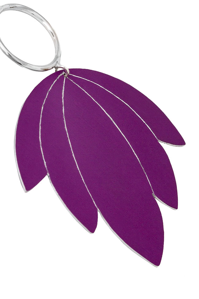 Silver and violet aluminium earrings LOTUS Eneada image 1