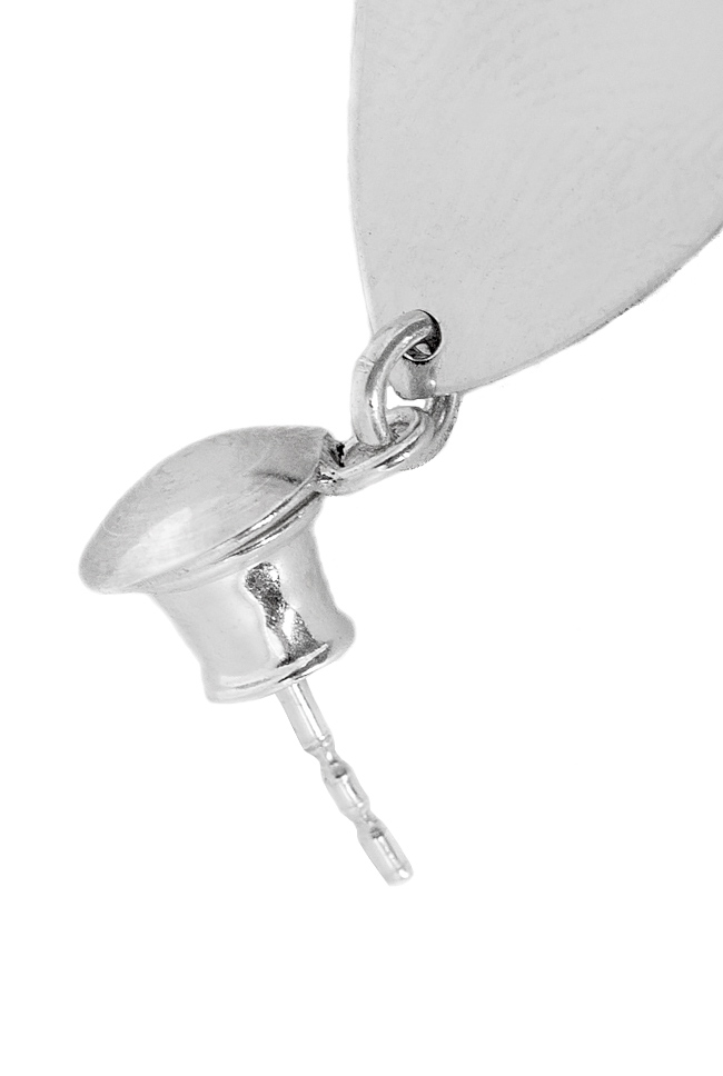 Silver and aluminum earrings with pearl LOTUS Eneada image 1