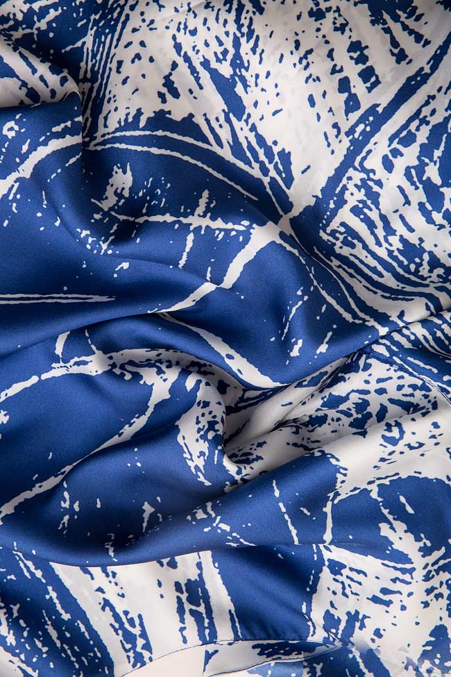 Deep blue printed silk Argo by Andreea Buga image 3