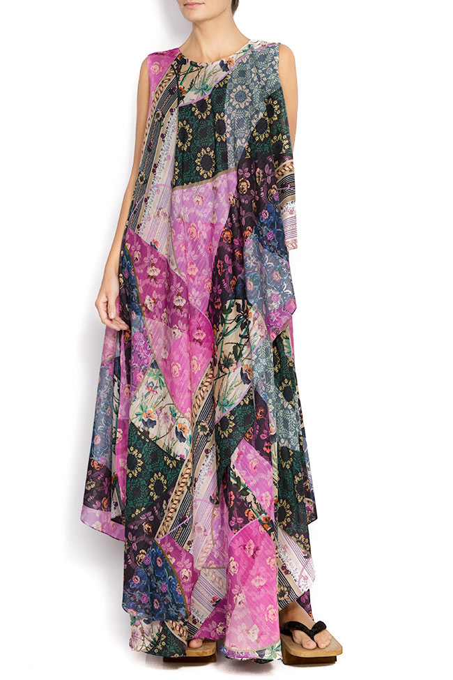 Asymmetrical cotton-silk blend dress SIMFONIE Daniela Barb image 0
