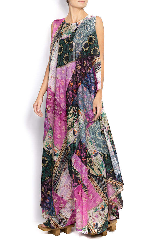 Asymmetrical cotton-silk blend dress SIMFONIE Daniela Barb image 1