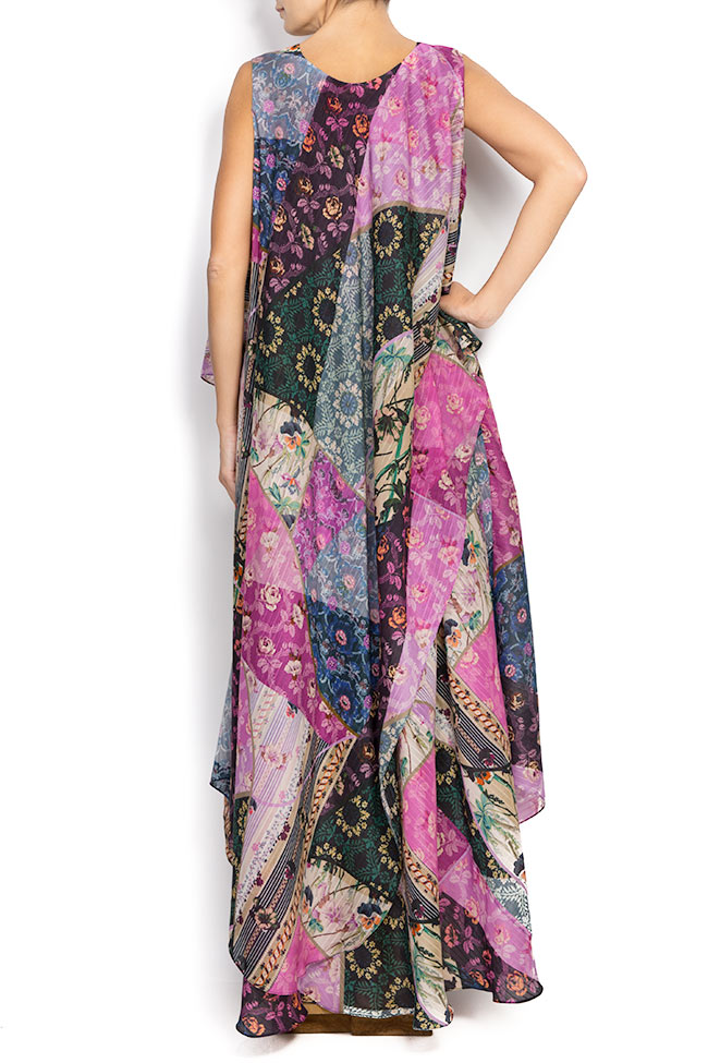 Asymmetrical cotton-silk blend dress SIMFONIE Daniela Barb image 2