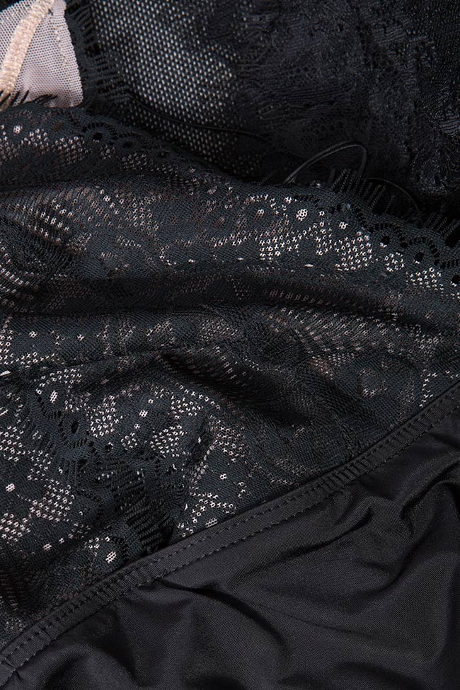 Lace-trimmed stretch cotton-blend bodysuit Atelier Jaisse image 3