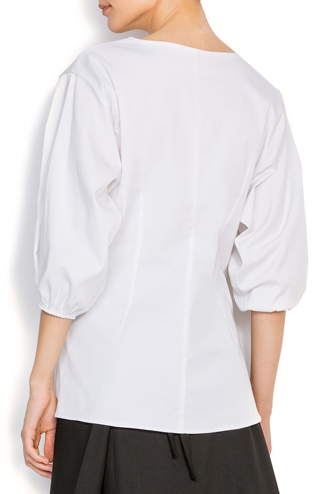Lace-up cotton-poplin shirt Bluzat image 2