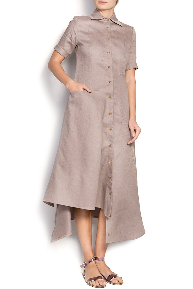 Linen asymmetric shirt dress Bluzat image 0
