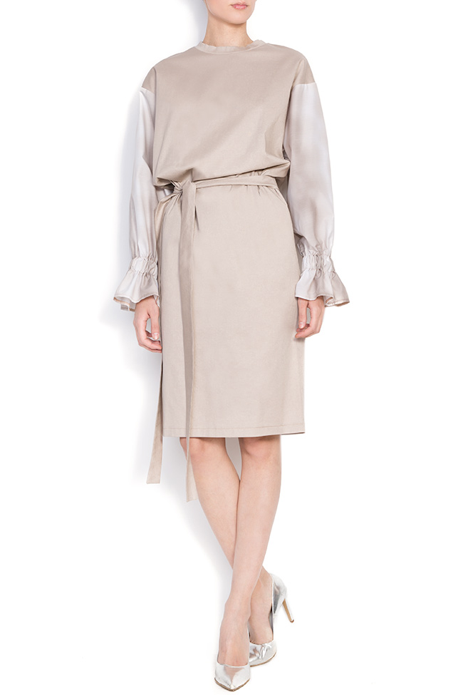Belted cotton midi dress Bluzat image 0