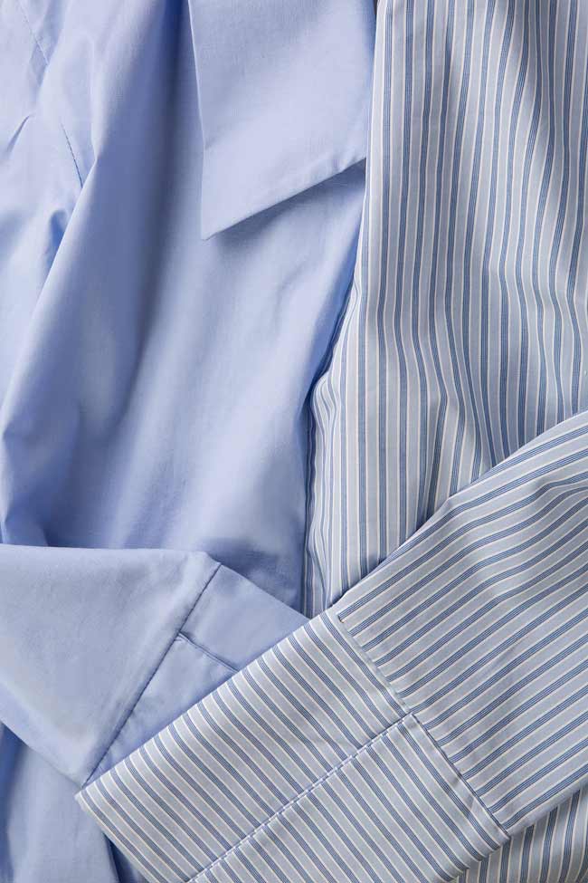 Cold-shoulder striped cotton-blend shirt Hard Coeur image 3